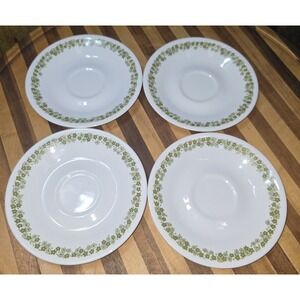 Vintage CORELLE - Spring Blossom Crazy Daisy - 6.25"  Saucer Plate Lot Of 4